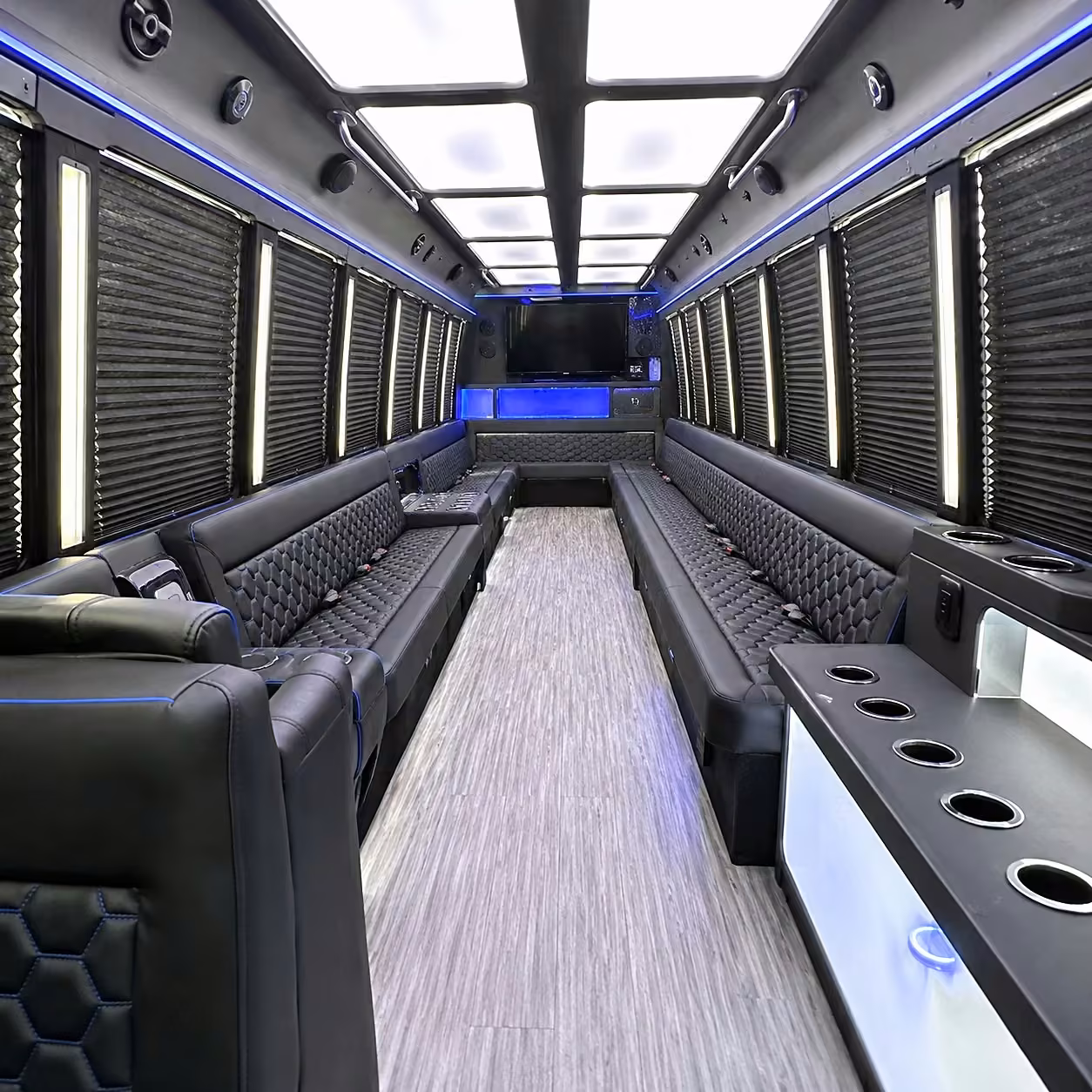 28 passenger party bus interior