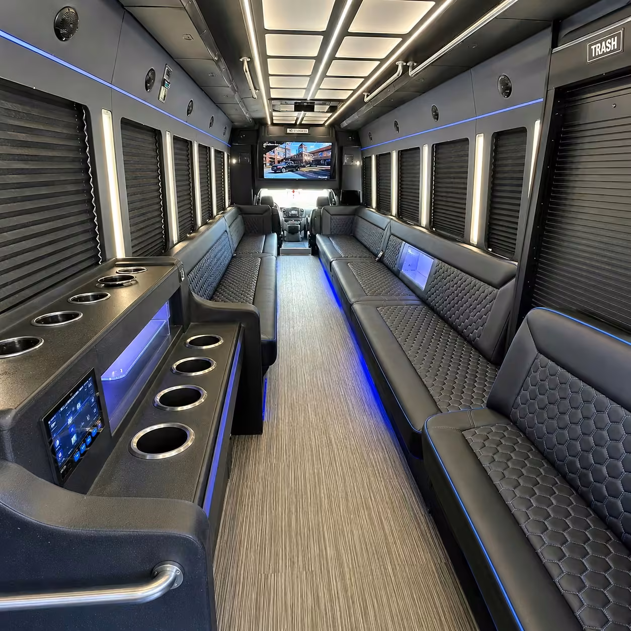 30 passenger party bus interior