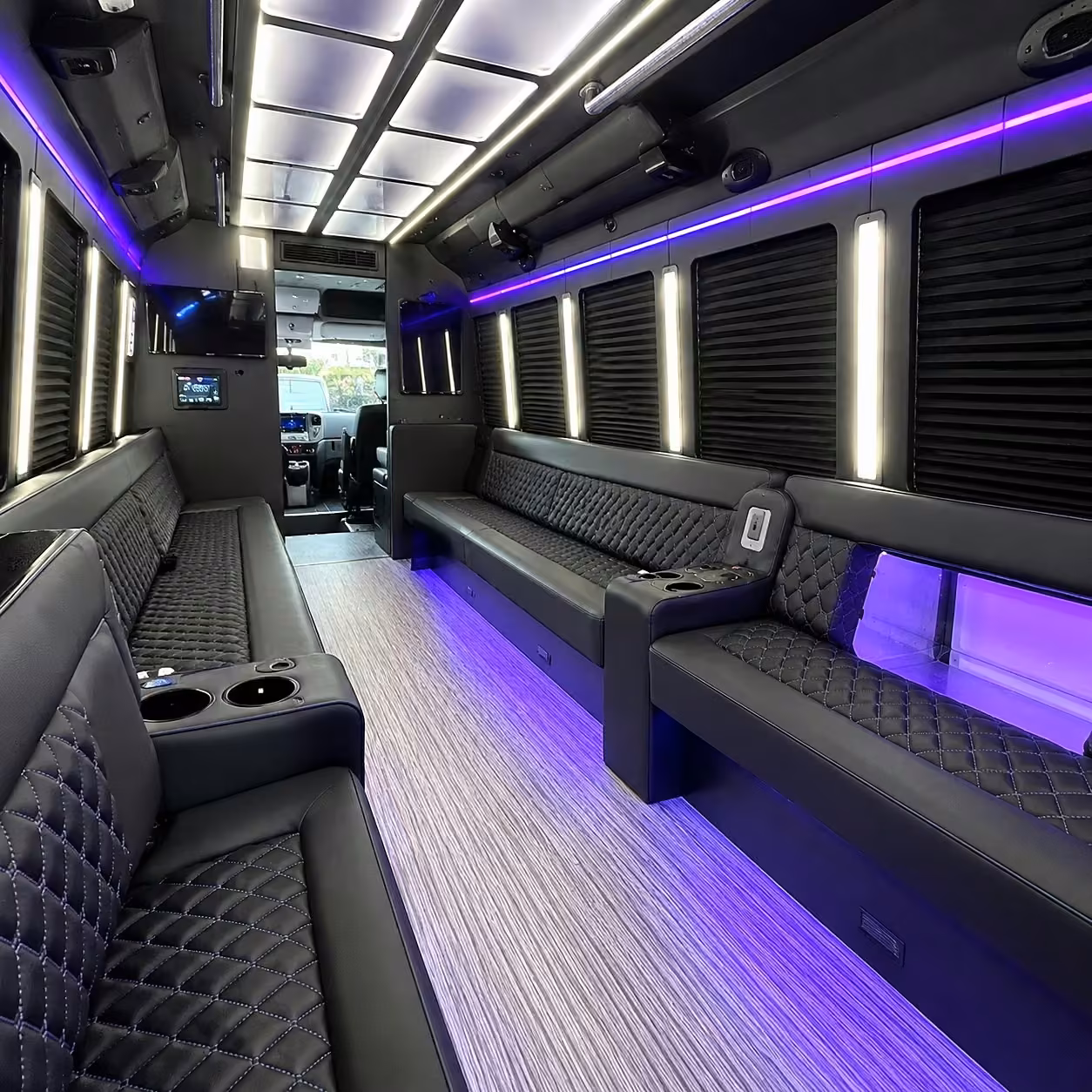 40 passenger party bus inside