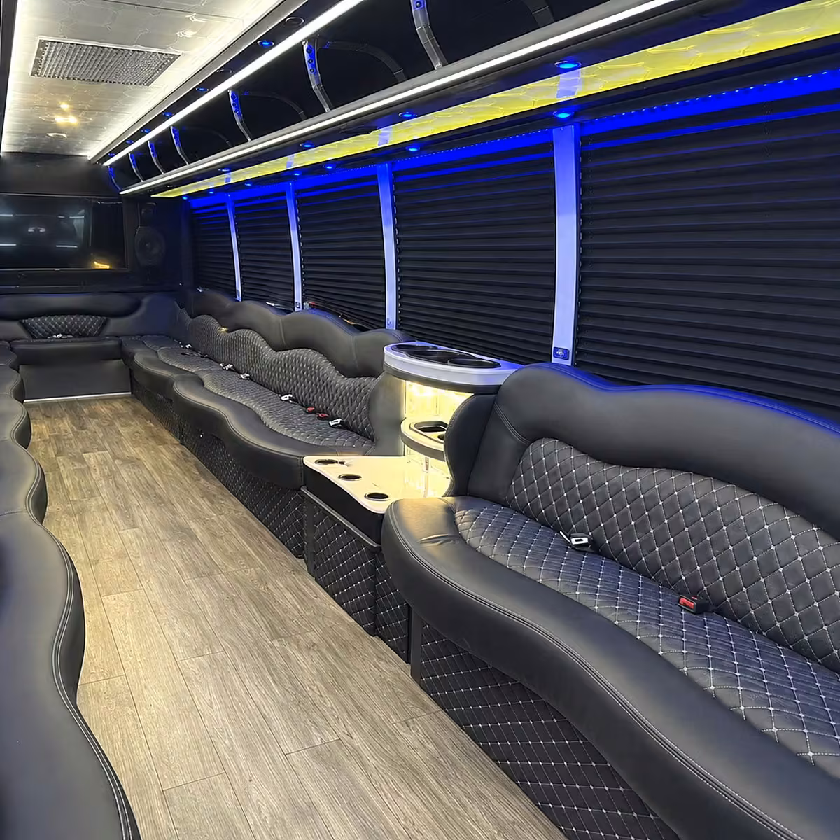 40 passenger party bus interior