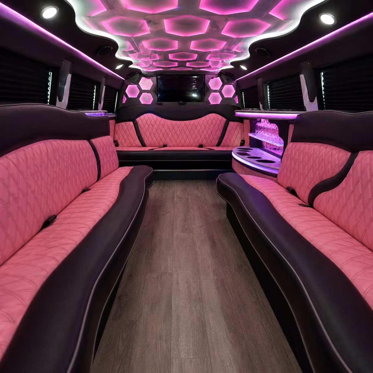 pink limo inside