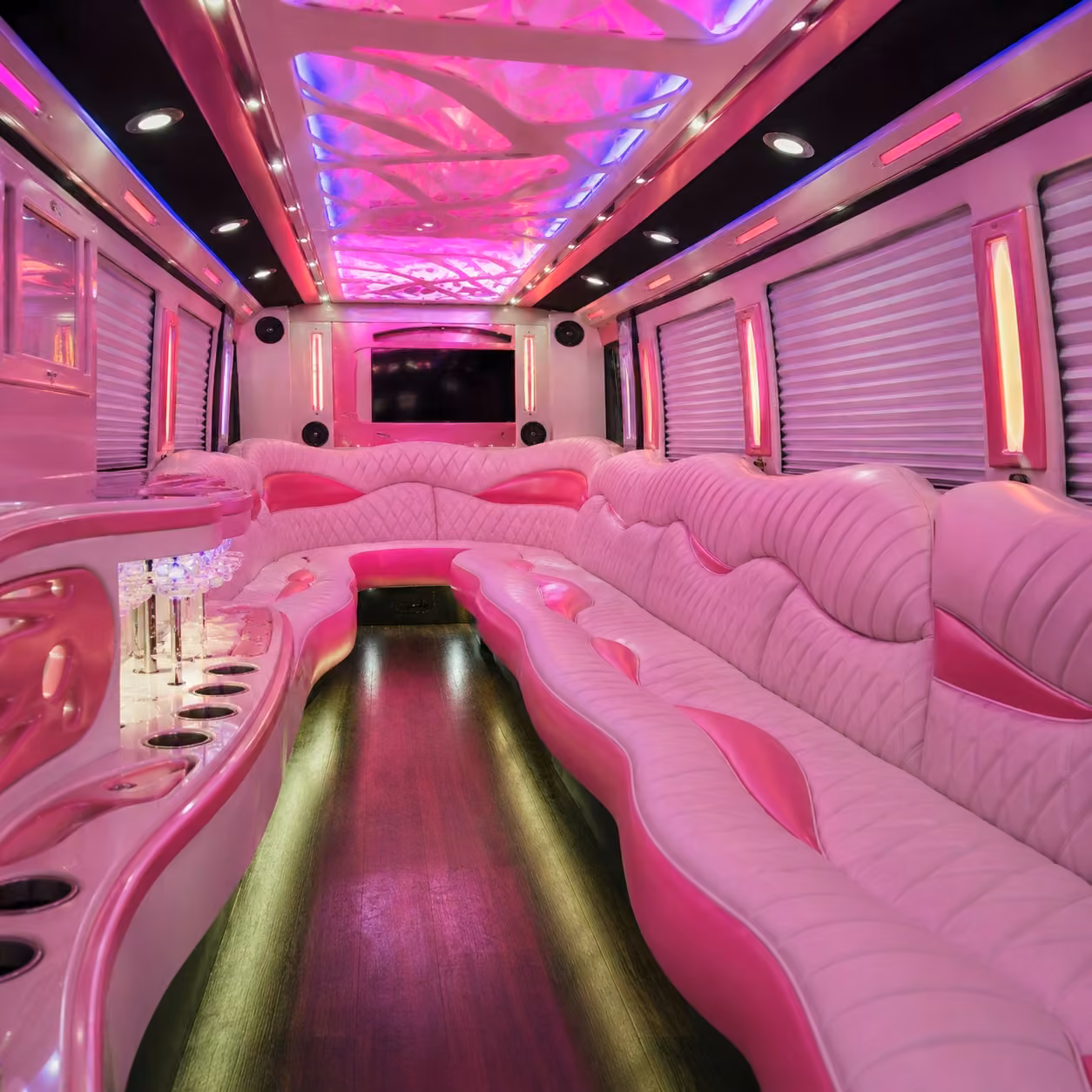 pink limo interior